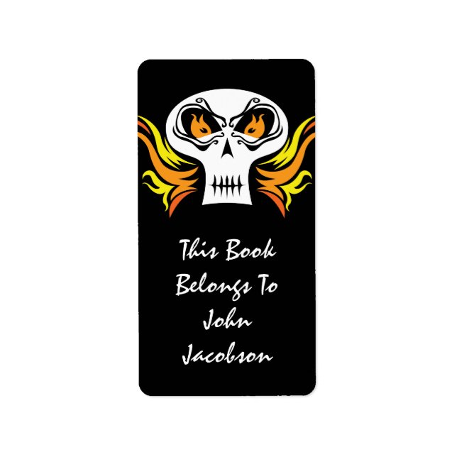 Flaming Skull Pirate Label (Front)