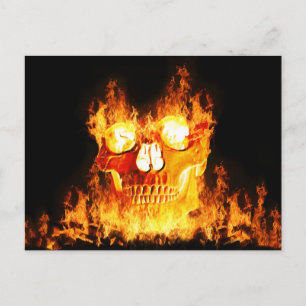 Flaming Skull Postcard