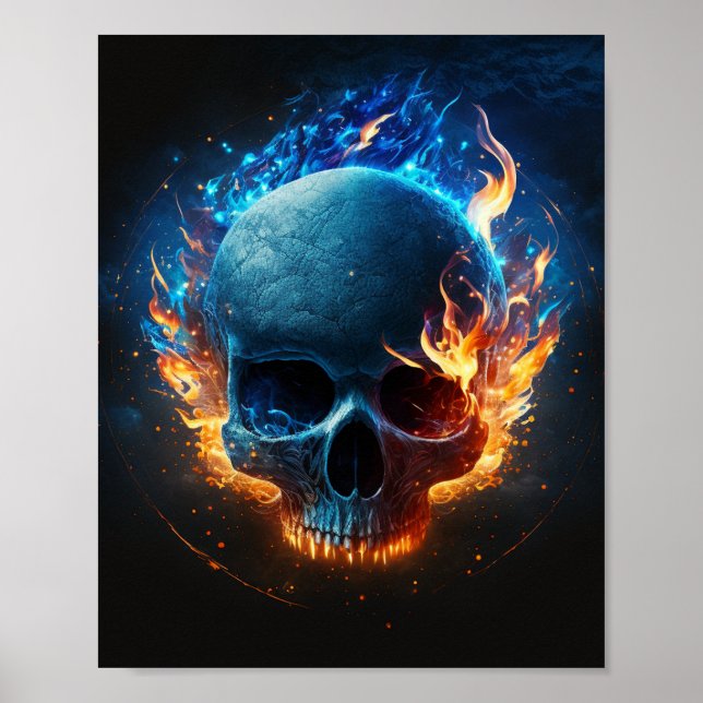 Flaming Skull  Poster (Front)