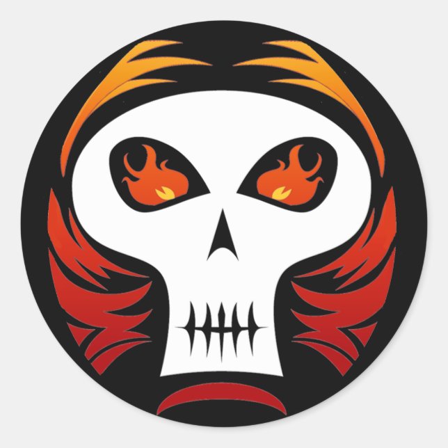 Flaming Skull stickers (Front)