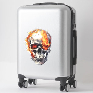 Flaming Skull Suitcase, Laptop 