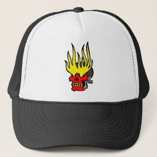 Flaming Skull Trucker Hat