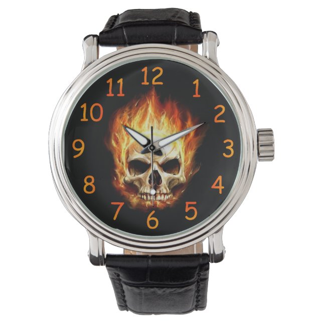 Flaming Skull Watch (Front)