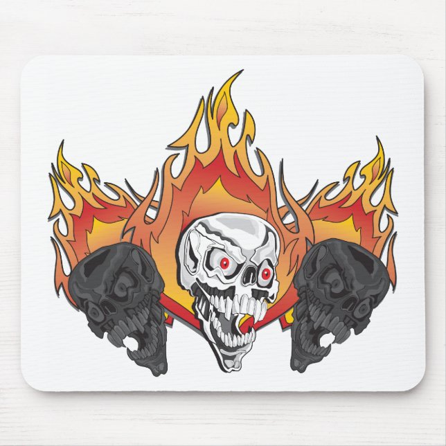 Flaming Skulls Mouse Mat (Front)