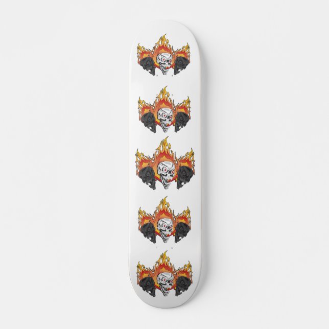 Flaming Skulls Skateboard (Front)