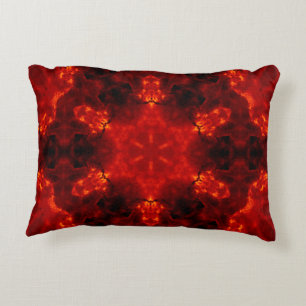 Flaming Snowflake Orange Gradient Kaleidoscope Decorative Cushion