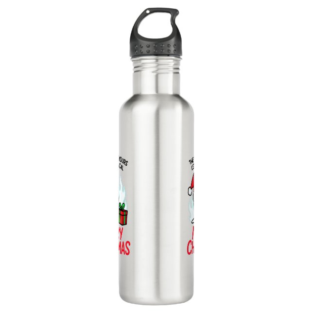 Flaming Snowman Christmas Insulated Holiday 710 Ml Water Bottle (Front)