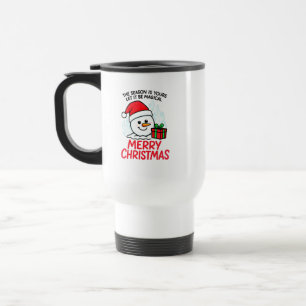 Flaming Snowman Christmas Leak-Proof Insulated gif Travel Mug