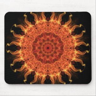 Flaming Sun Mouse Mat