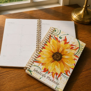 Flaming Sunflower Planner 5.5" x 8.5"