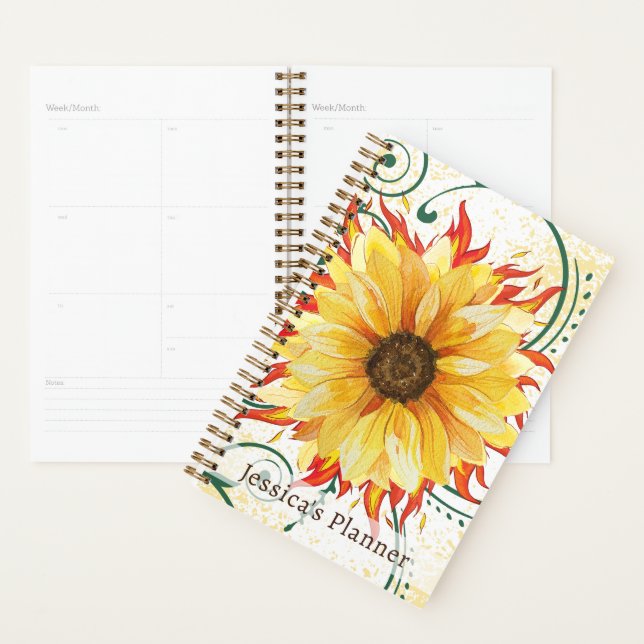 Flaming Sunflower Planner 5.5" x 8.5" (Display)