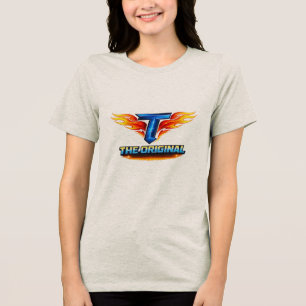 Flaming T The Original Fire Letter Graphic Women's Tri-Blend Shirt