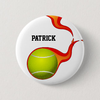 flaming Tennis ball 6 Cm Round Badge