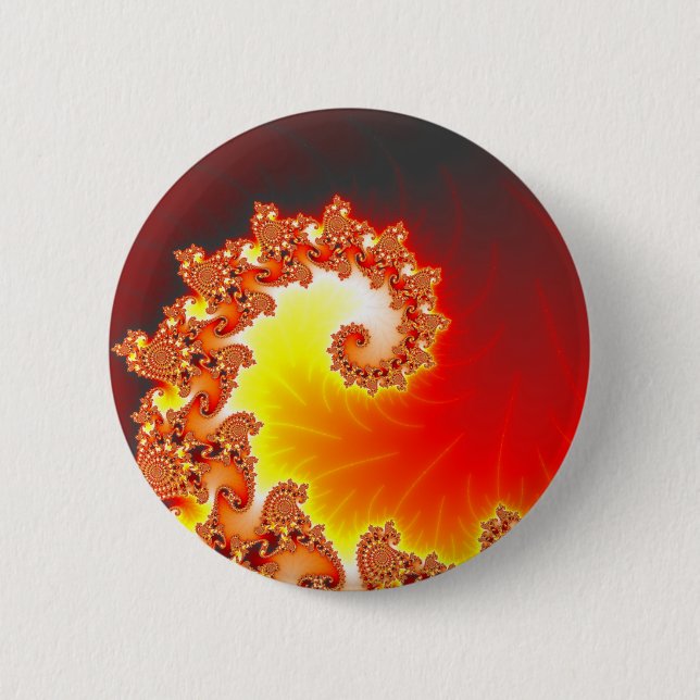 Flaming Tentacle - Fractal Art 6 Cm Round Badge (Front)
