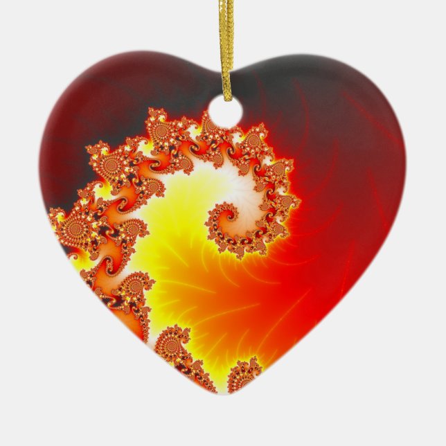 Flaming Tentacle - Fractal Art Ceramic Tree Decoration (Front)