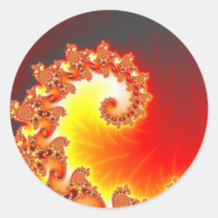 Flaming Tentacle - Fractal Art Classic Round Sticker