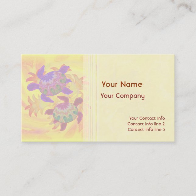Flaming Turtles Business Card Template (Front)