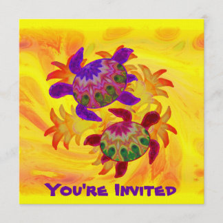 Flaming Turtles Invitations