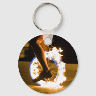 Flaming Unicycle Keychain