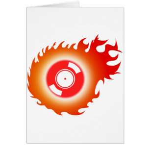 Flaming Vinyl Record - DJ Disc Jockey Music