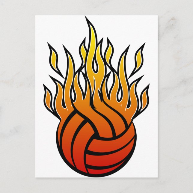 Flaming Volleyball Postcard (Front)