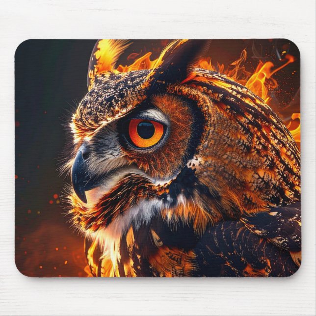 Flaming wolf mouse mat (Front)