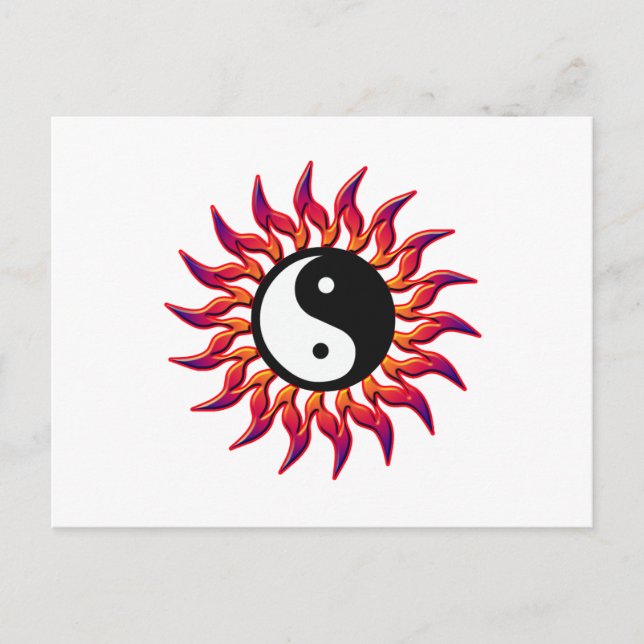 Flaming Yin Yang Sun Postcard (Front)