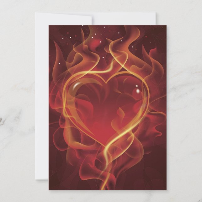 FlamingHeart fire dark red love flames heart shape (Front)