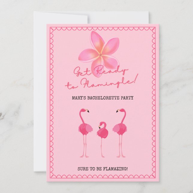 Flamingle Bachelorette Party Invitation (Front)