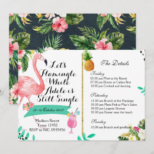 Flamingle Bachelorette Weekend Itinerary Invite