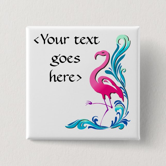 Flamingo 1 15 cm square badge (Front)
