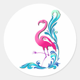 Flamingo 1 classic round sticker