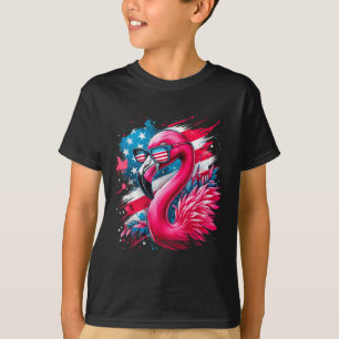 Flamingo 4th Of July American Flag Patriotic T-Shirt