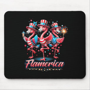 Flamingo 4th Of July Patriotic Usa Independence Fl Mouse Mat