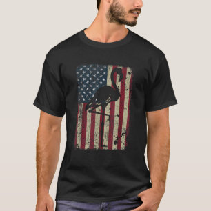 flamingo 4th of july vintage american flag funny P T-Shirt