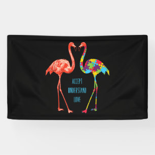 Flamingo Accept Understand Love Autism Flamingo Banner