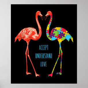 Flamingo   Accept Understand Love Autism Flamingo Poster