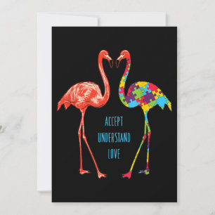 Flamingo   Accept Understand Love Autism Flamingo Thank You Card