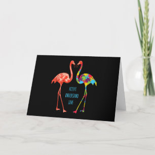 Flamingo Accept Understand Love Autism Flamingo Thank You Card