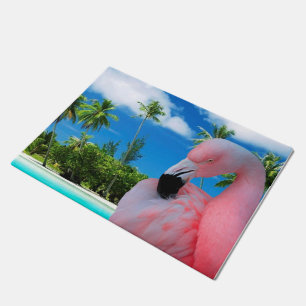 Flamingo and Beach Doormat