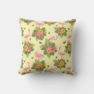 Flamingo and Butterflies 2 Cushion