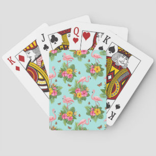 Flamingo and Butterflies 3 Playing Cards