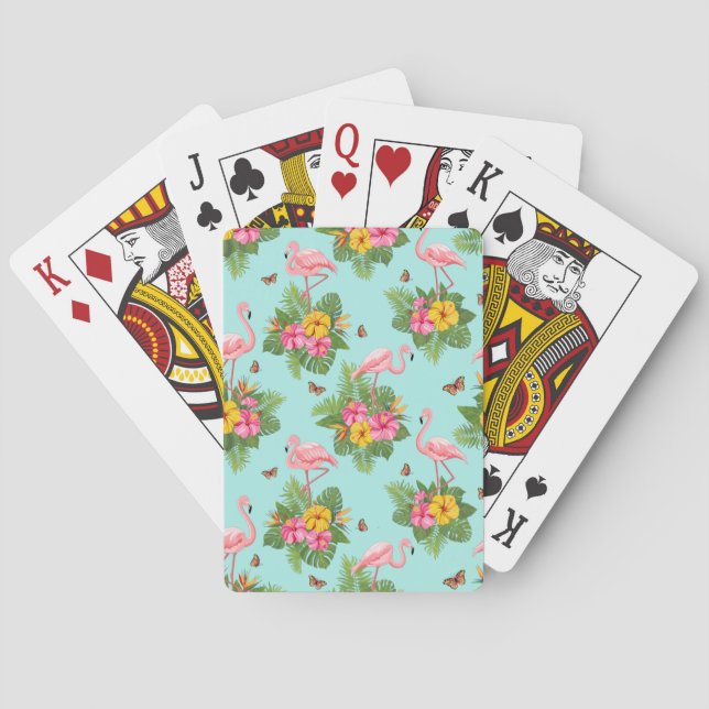Flamingo and Butterflies 3 Playing Cards (Back)