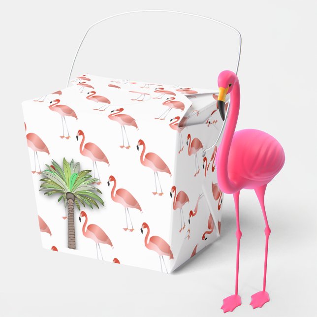 Flamingo And Palm Tree Favour Box (Creator Uploaded)