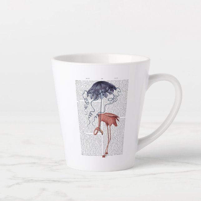 Flamingo and Parasol Latte Mug (Right)