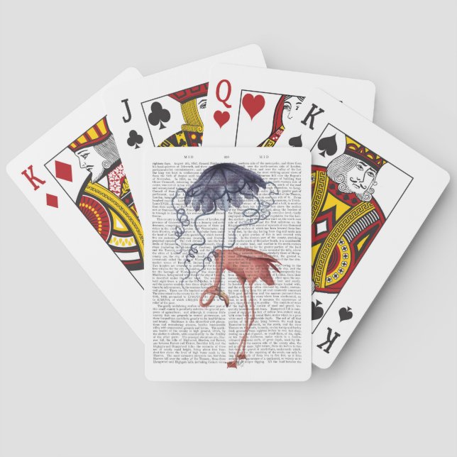 Flamingo and Parasol Playing Cards (Back)