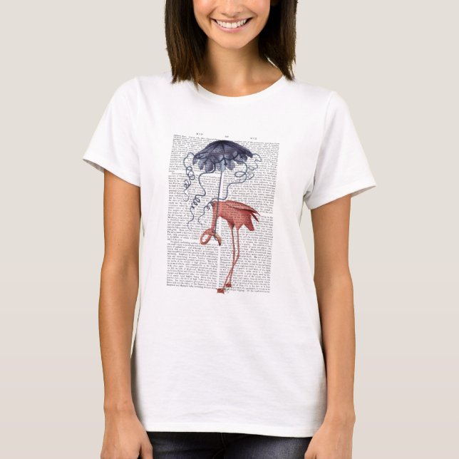 Flamingo and Parasol T-Shirt (Front)