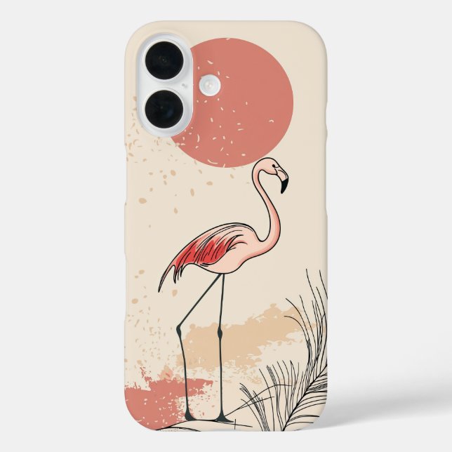 Flamingo and the Red Sun Case-Mate iPhone Case (Back)
