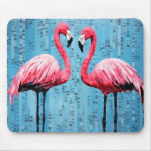 Flamingo Animal Bird Art Decor Paint  Mouse Mat