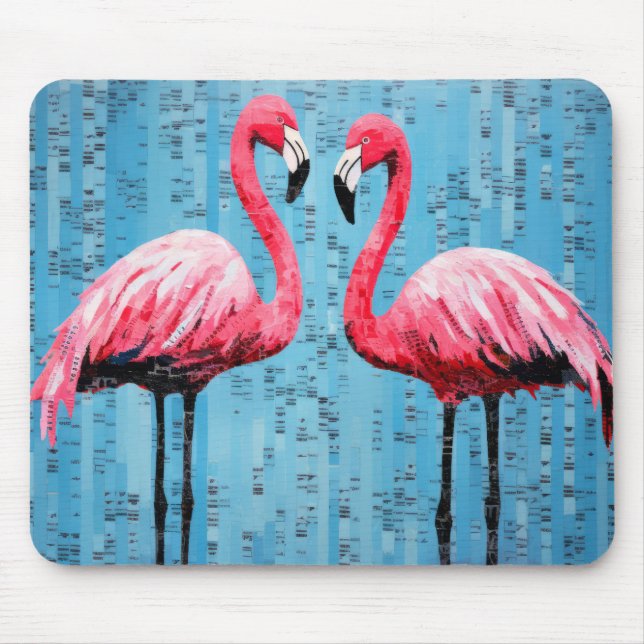 Flamingo Animal Bird Art Decor Paint  Mouse Mat (Front)